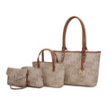 Alexy Women'S Tote Bag, Small Tote Bag, Pouch Purse & Wristlet Wallet Bag 4 Pcs Handbag Set by Mia K - Beige